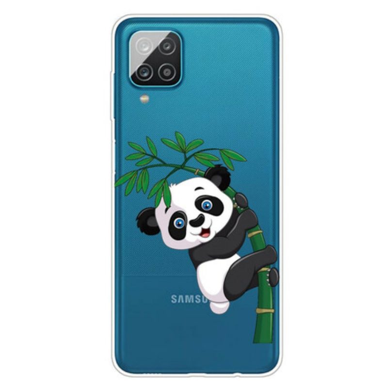 Cover Samsung Galaxy M12 / A12 Panda Senza Soluzione Di Continuità Su Bambù