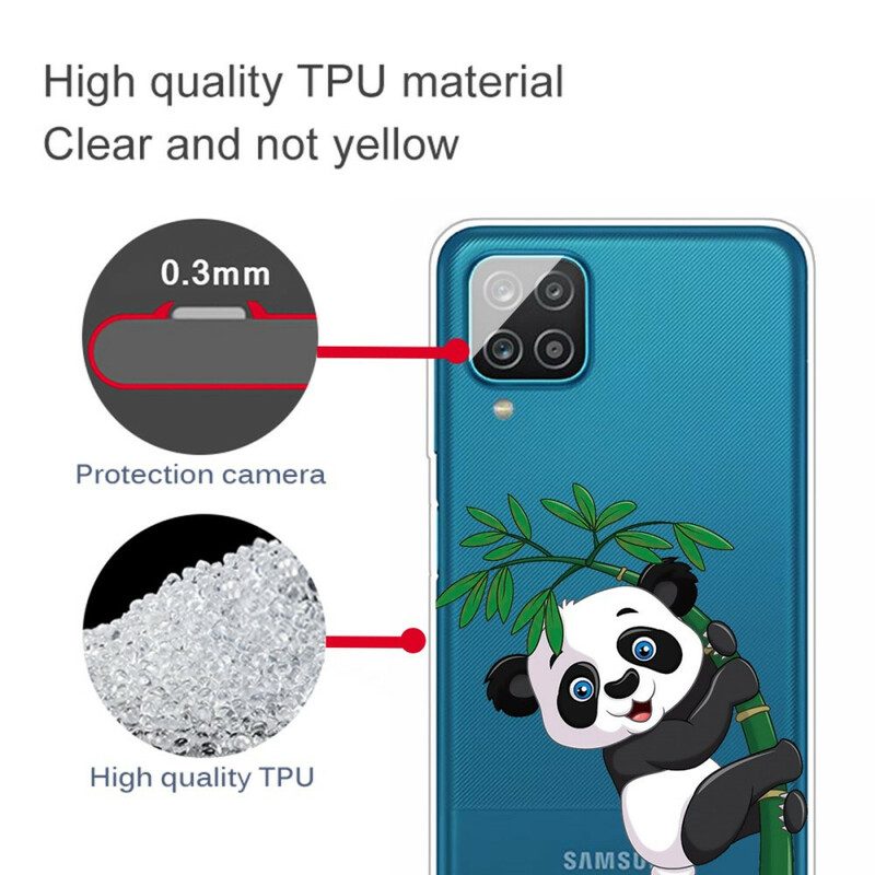 Cover Samsung Galaxy M12 / A12 Panda Senza Soluzione Di Continuità Su Bambù