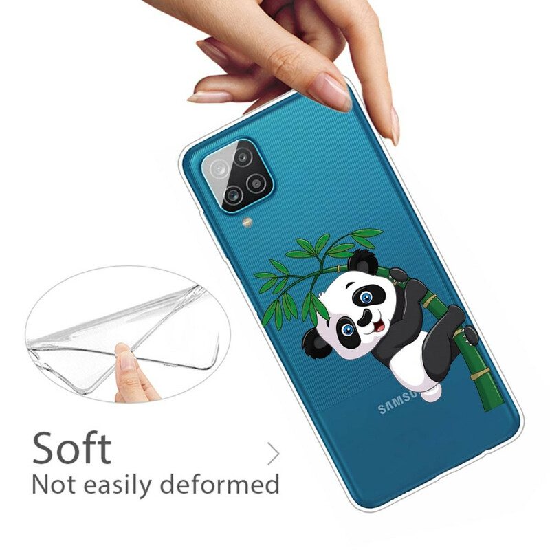 Cover Samsung Galaxy M12 / A12 Panda Senza Soluzione Di Continuità Su Bambù