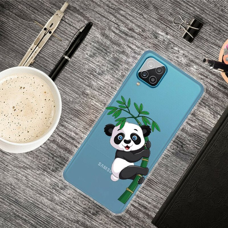 Cover Samsung Galaxy M12 / A12 Panda Senza Soluzione Di Continuità Su Bambù