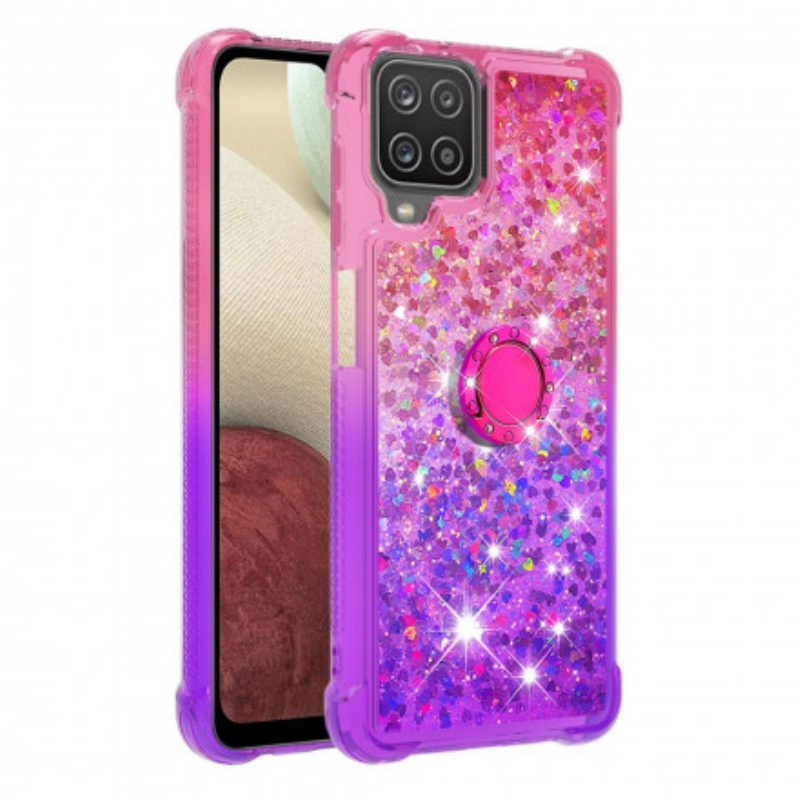 Cover Samsung Galaxy M12 / A12 Staffa Ad Anello Glitterata