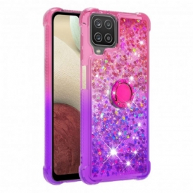 Cover Samsung Galaxy M12 / A12 Staffa Ad Anello Glitterata