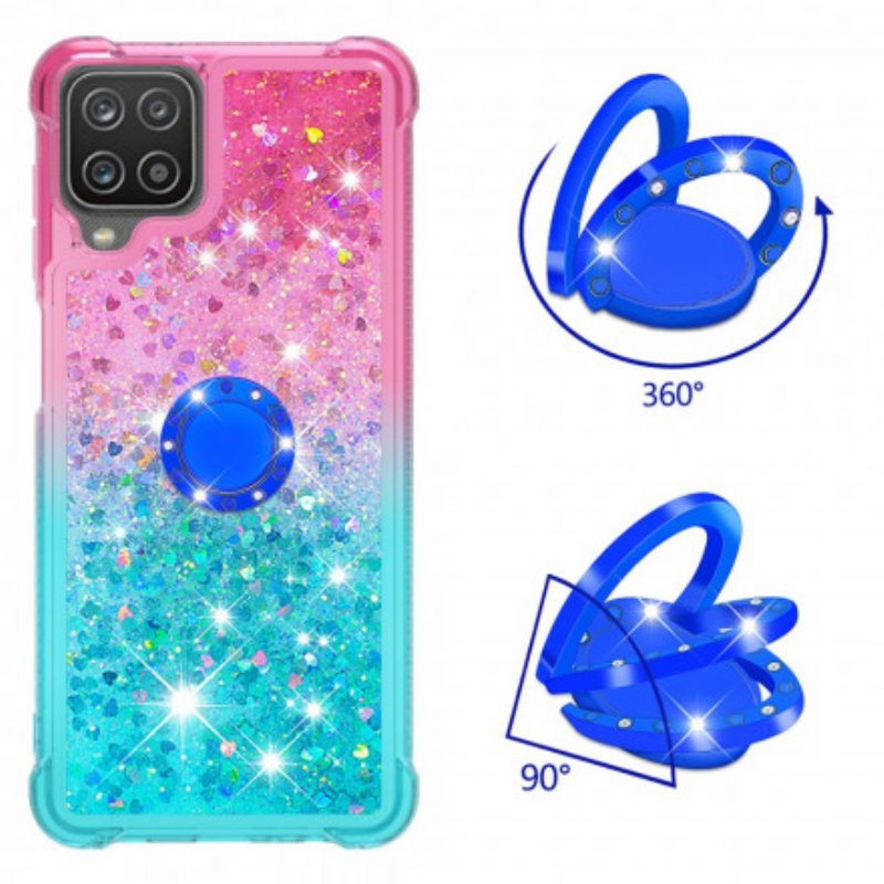 Cover Samsung Galaxy M12 / A12 Staffa Ad Anello Glitterata