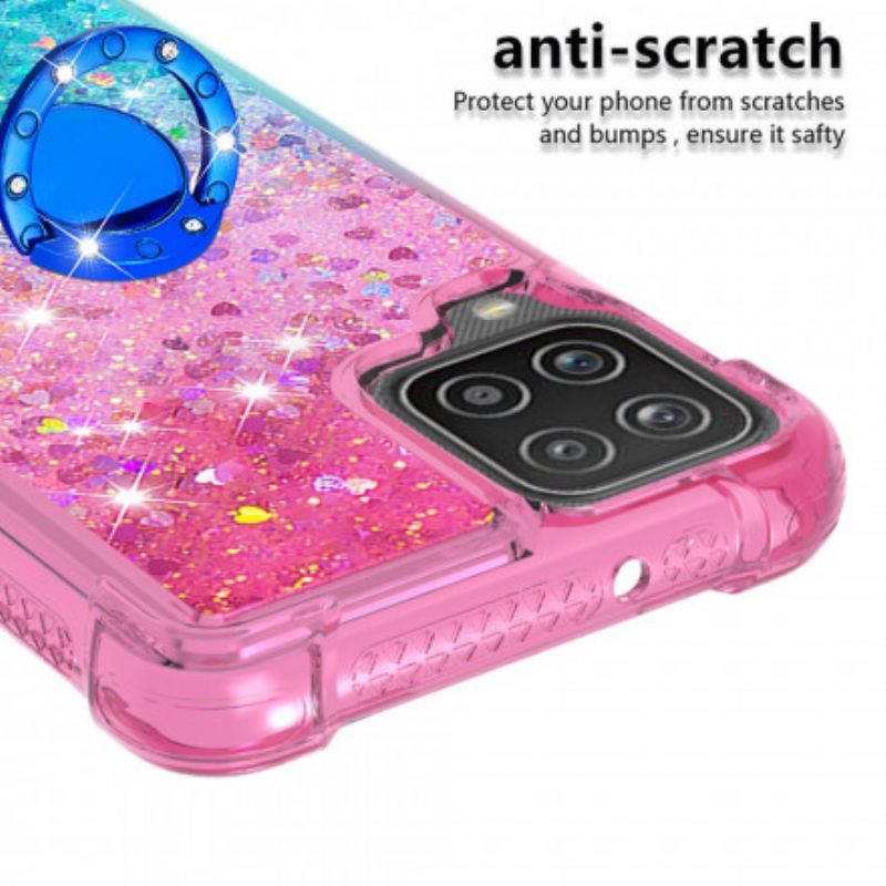 Cover Samsung Galaxy M12 / A12 Staffa Ad Anello Glitterata