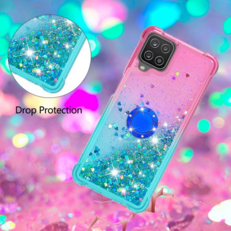 Cover Samsung Galaxy M12 / A12 Staffa Ad Anello Glitterata