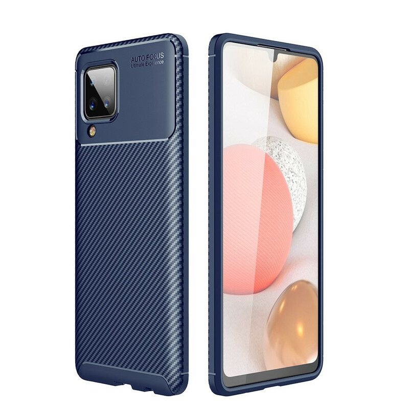 Cover Samsung Galaxy M12 / A12 Struttura Flessibile In Fibra Di Carbonio