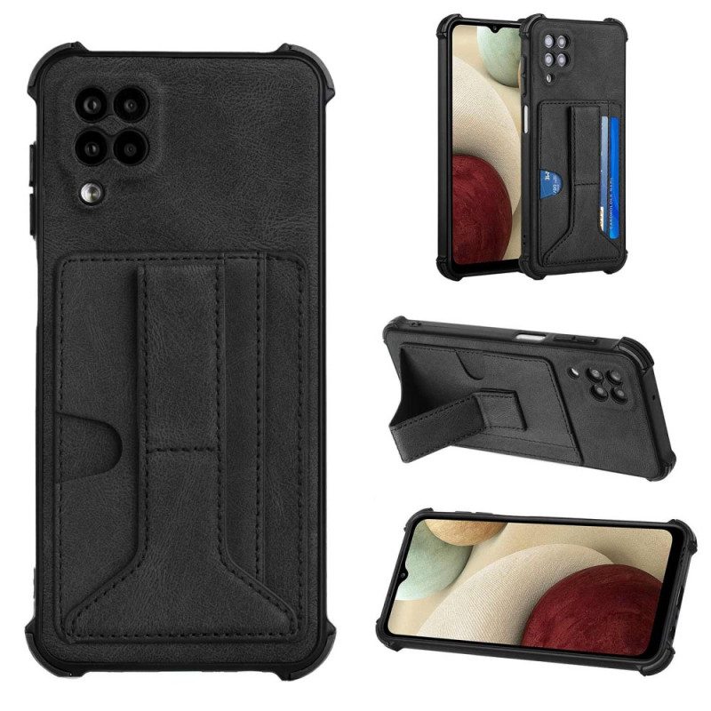 Cover Samsung Galaxy M12 / A12 Supporto In Pelle E Portacarte