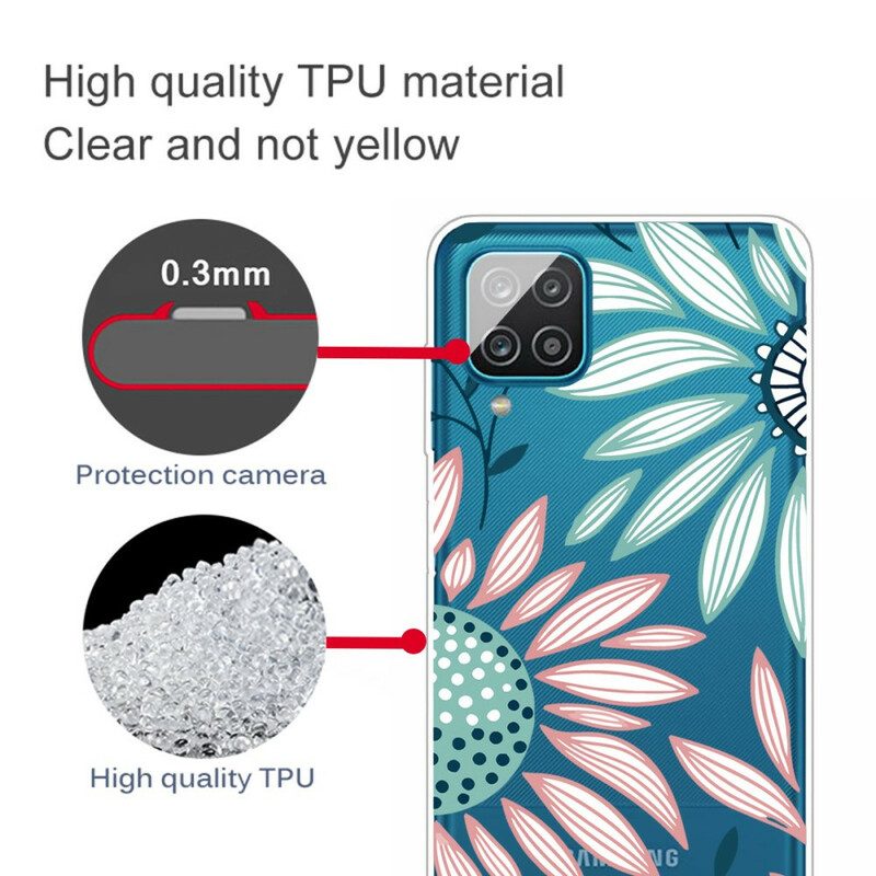 Cover Samsung Galaxy M12 / A12 Un Fiore Trasparente