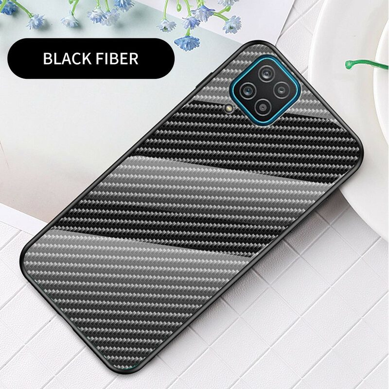 Cover Samsung Galaxy M12 / A12 Vetro Temperato In Fibra Di Carbonio