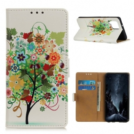 Custodia in pelle Samsung Galaxy M12 / A12 Albero In Fiore