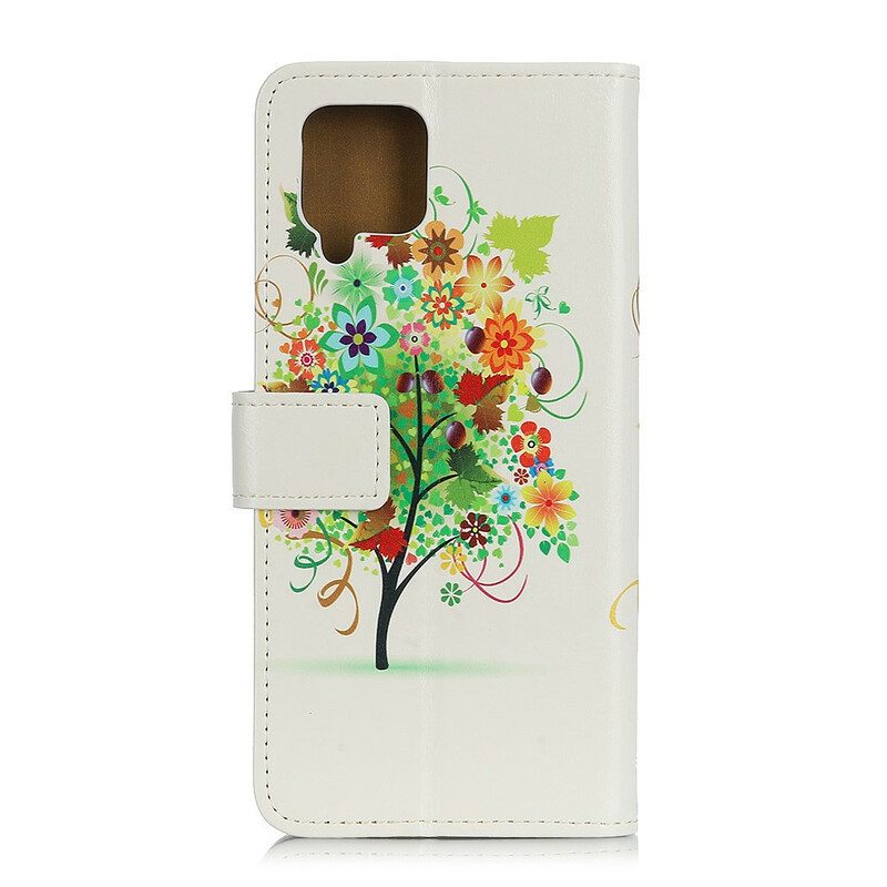 Custodia in pelle Samsung Galaxy M12 / A12 Albero In Fiore