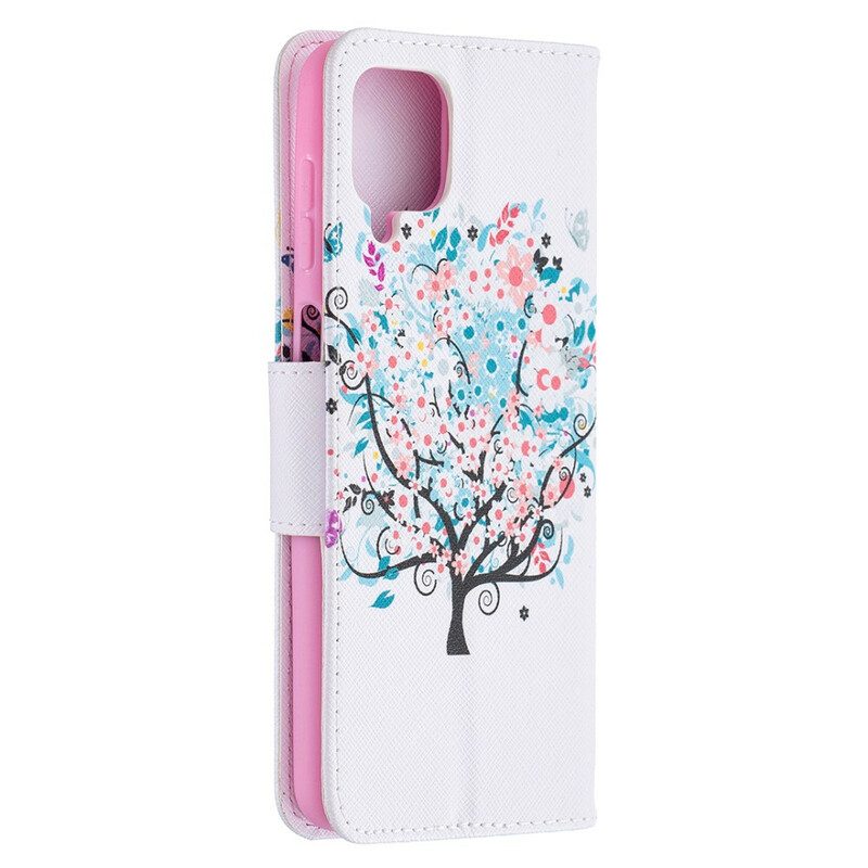 Custodia in pelle Samsung Galaxy M12 / A12 Albero Fiorito