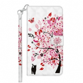 Custodia in pelle Samsung Galaxy M12 / A12 Albero Rosa