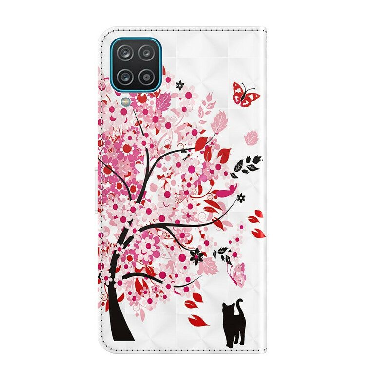 Custodia in pelle Samsung Galaxy M12 / A12 Albero Rosa