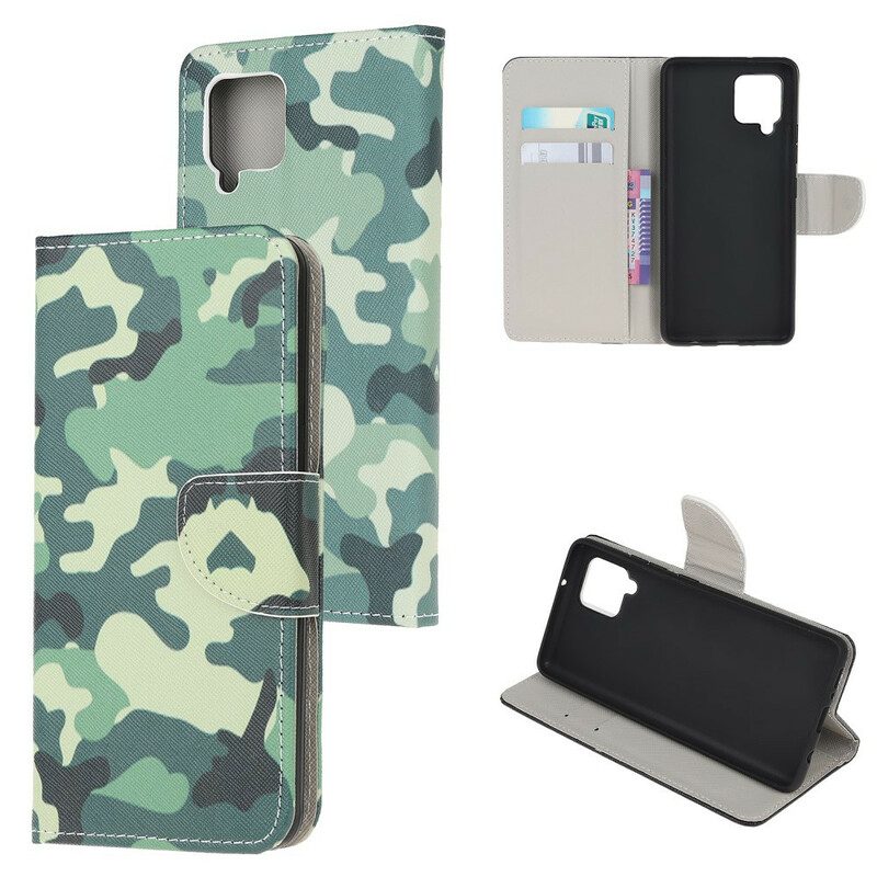 Custodia in pelle Samsung Galaxy M12 / A12 Camuffamento Militare