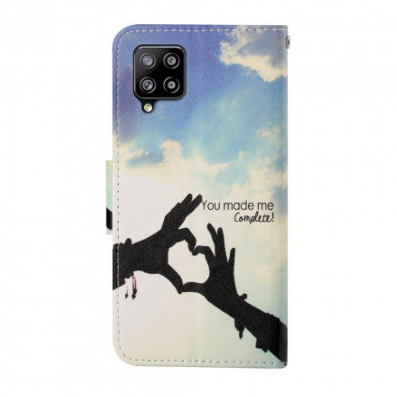 Custodia in pelle Samsung Galaxy M12 / A12 Completo Di Cordino