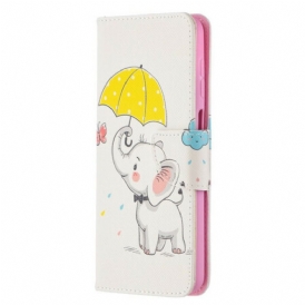 Custodia in pelle Samsung Galaxy M12 / A12 Cucciolo Di Elefante