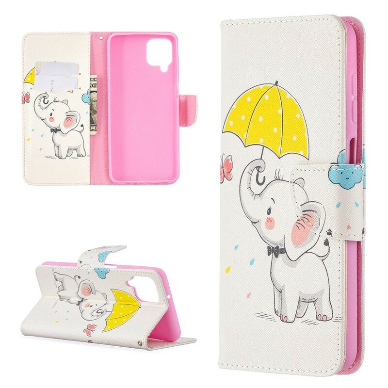 Custodia in pelle Samsung Galaxy M12 / A12 Cucciolo Di Elefante