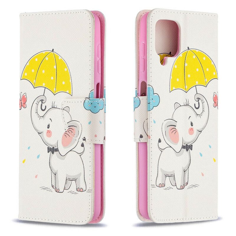 Custodia in pelle Samsung Galaxy M12 / A12 Cucciolo Di Elefante