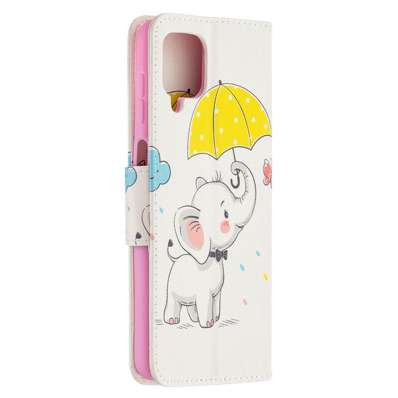 Custodia in pelle Samsung Galaxy M12 / A12 Cucciolo Di Elefante