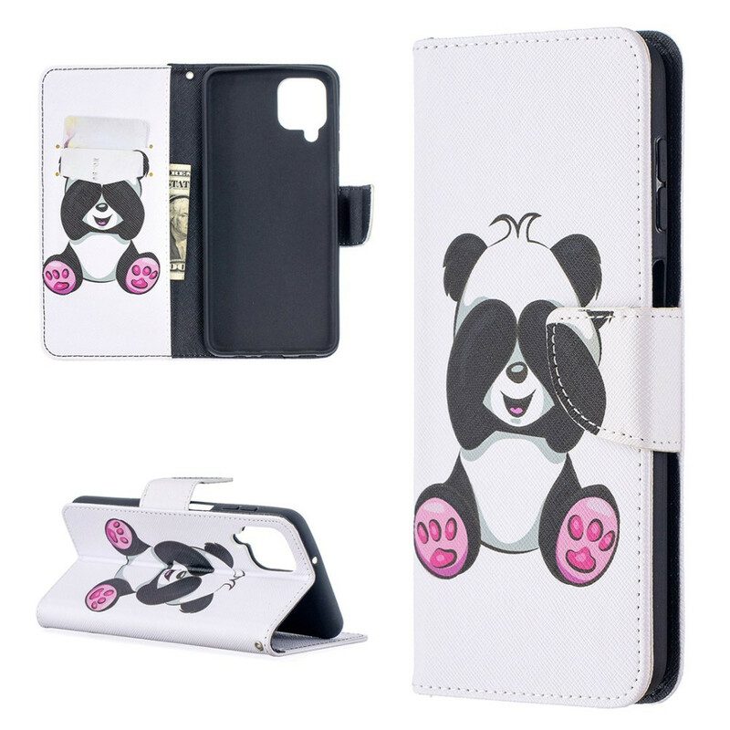 Custodia in pelle Samsung Galaxy M12 / A12 Divertimento Panda