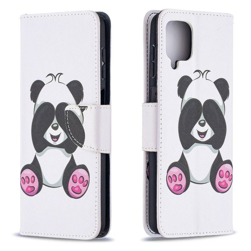 Custodia in pelle Samsung Galaxy M12 / A12 Divertimento Panda