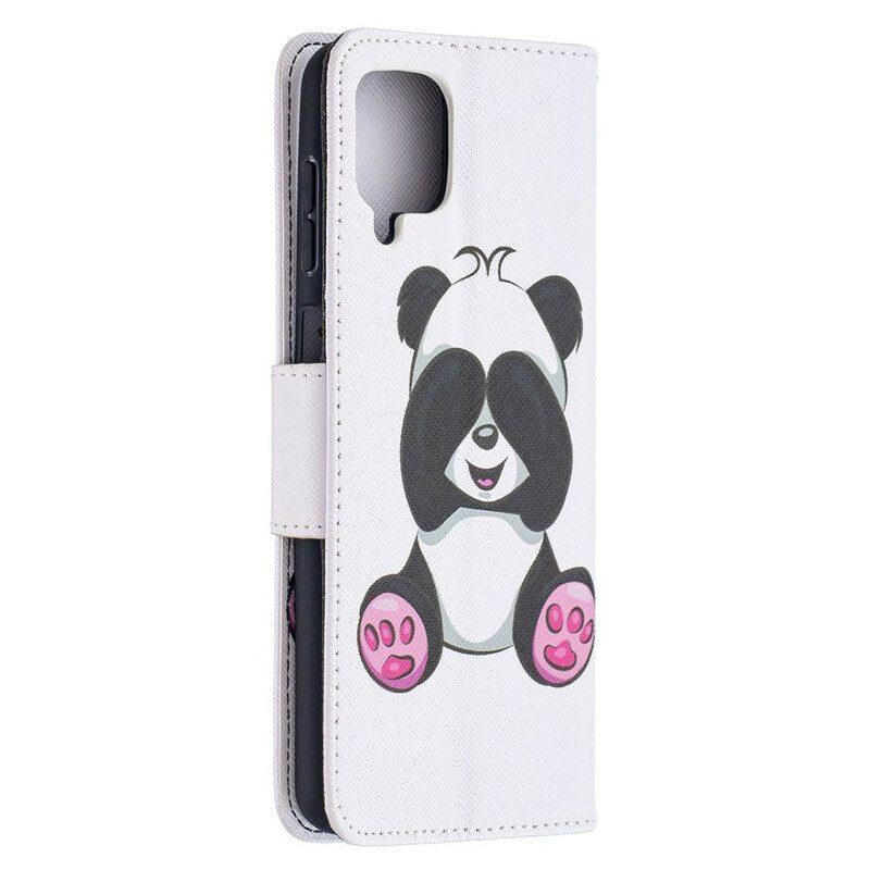 Custodia in pelle Samsung Galaxy M12 / A12 Divertimento Panda