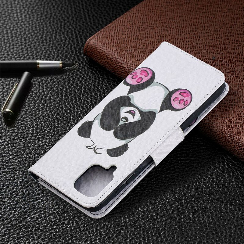 Custodia in pelle Samsung Galaxy M12 / A12 Divertimento Panda