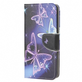 Custodia in pelle Samsung Galaxy M12 / A12 Farfalle