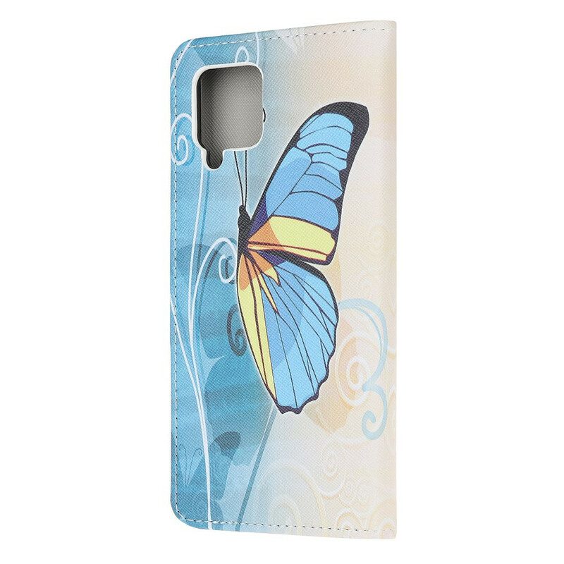 Custodia in pelle Samsung Galaxy M12 / A12 Farfalle