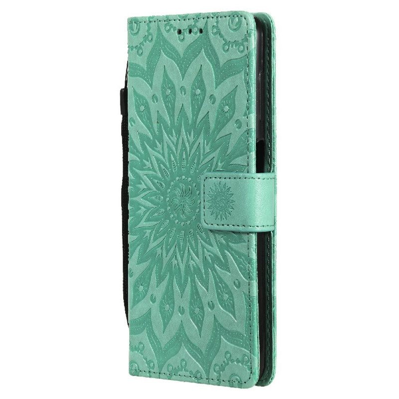 Custodia in pelle Samsung Galaxy M12 / A12 Fiore Del Sole