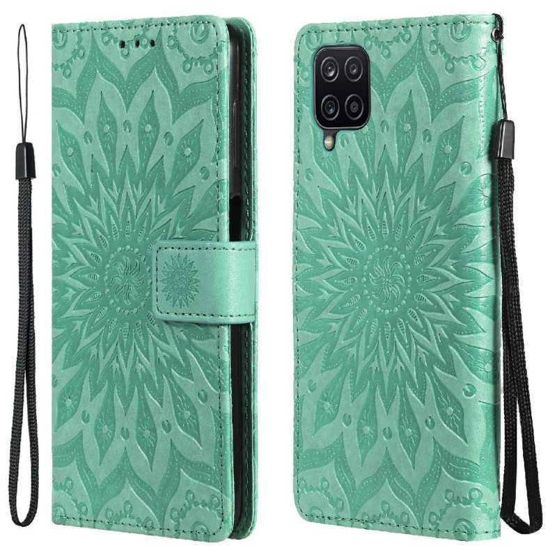 Custodia in pelle Samsung Galaxy M12 / A12 Fiore Del Sole