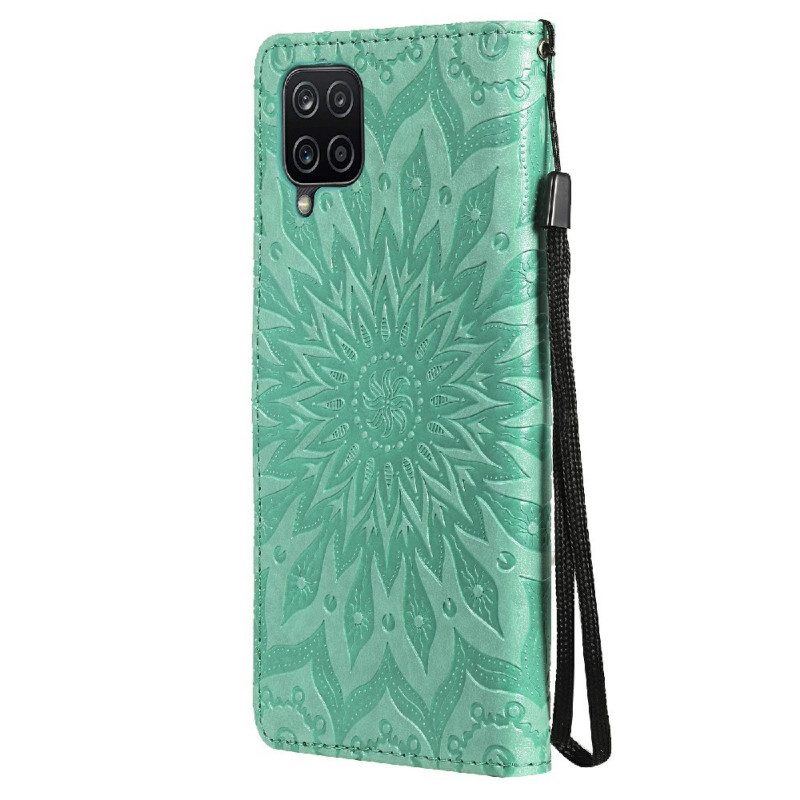 Custodia in pelle Samsung Galaxy M12 / A12 Fiore Del Sole