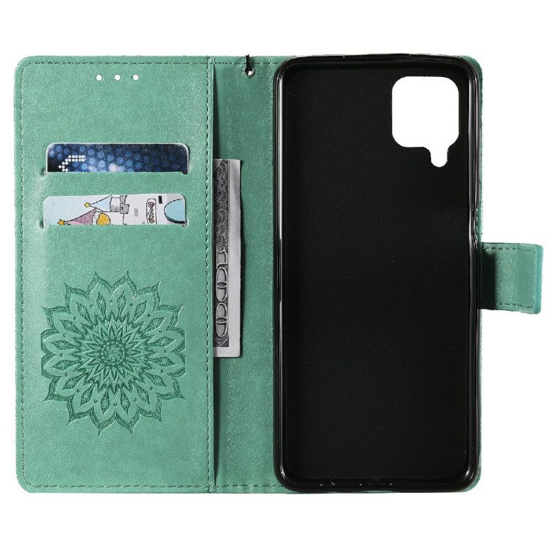 Custodia in pelle Samsung Galaxy M12 / A12 Fiore Del Sole