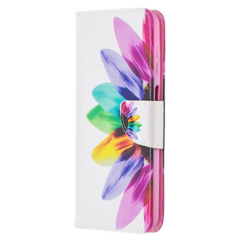 Custodia in pelle Samsung Galaxy M12 / A12 Fiore Dell'acquerello