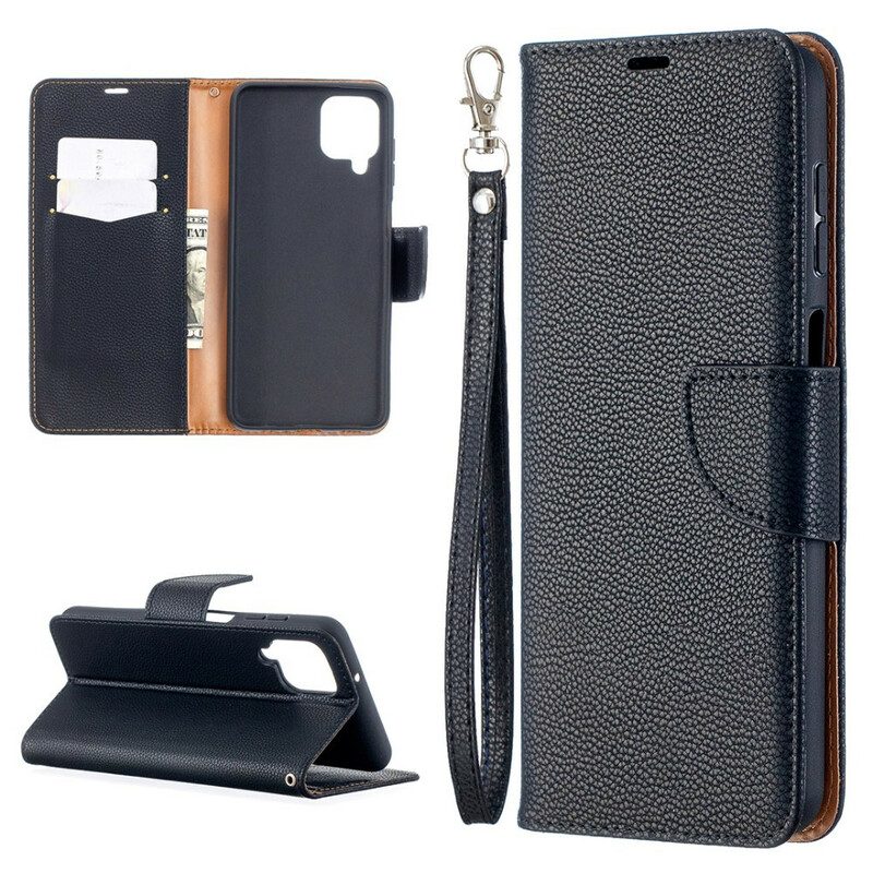 Custodia in pelle Samsung Galaxy M12 / A12 Folio Cover Litchi Rabat Obliquo