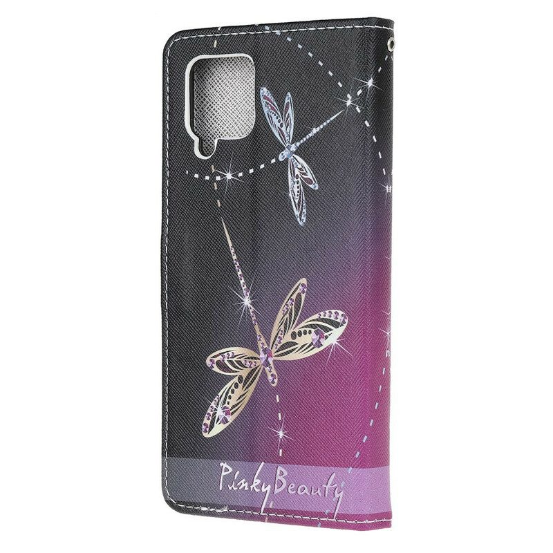 Custodia in pelle Samsung Galaxy M12 / A12 Libellule Strappy