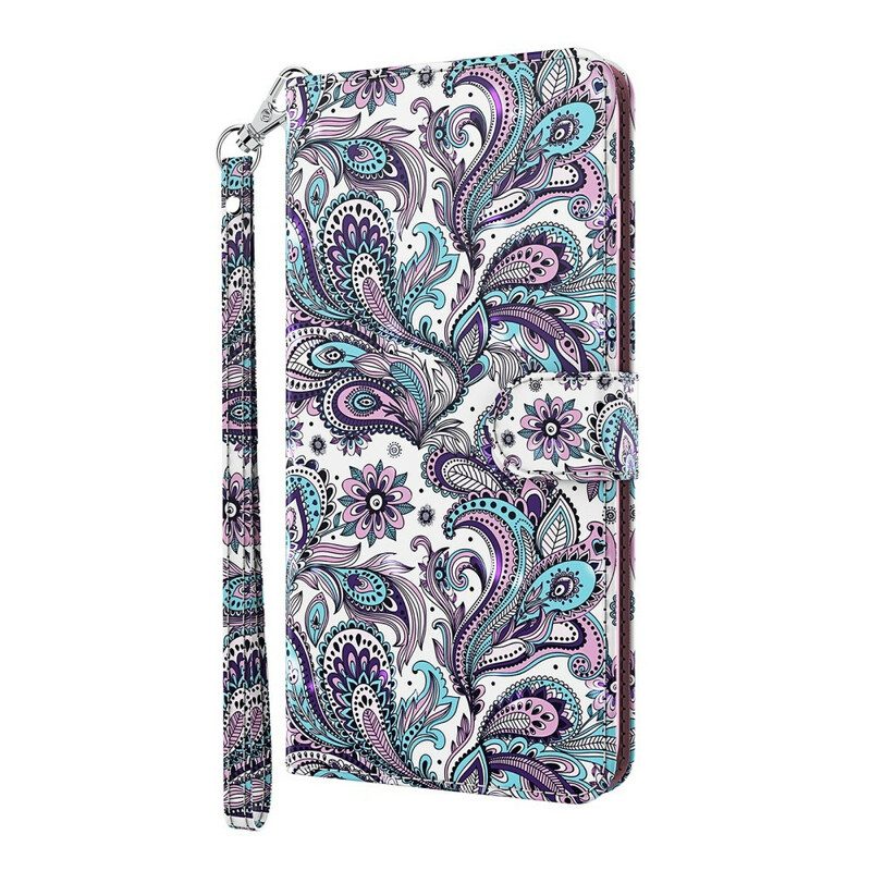 Custodia in pelle Samsung Galaxy M12 / A12 Modelli Di Fiori