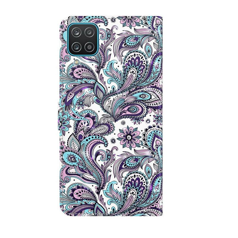 Custodia in pelle Samsung Galaxy M12 / A12 Modelli Di Fiori