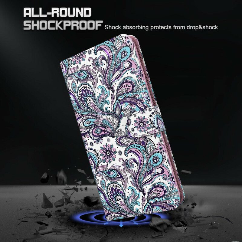 Custodia in pelle Samsung Galaxy M12 / A12 Modelli Di Fiori