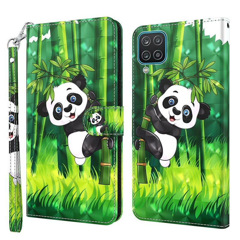 Custodia in pelle Samsung Galaxy M12 / A12 Panda E Bambù