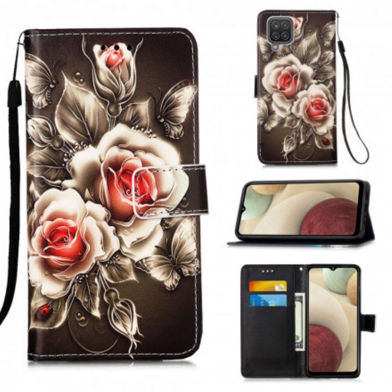 Custodia in pelle Samsung Galaxy M12 / A12 Rose D'oro