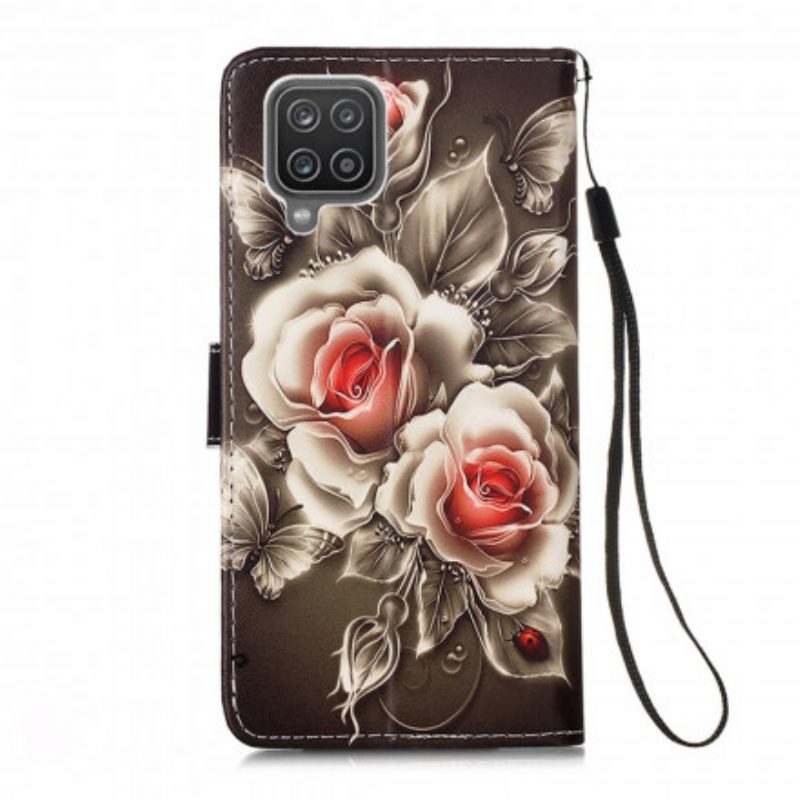 Custodia in pelle Samsung Galaxy M12 / A12 Rose D'oro