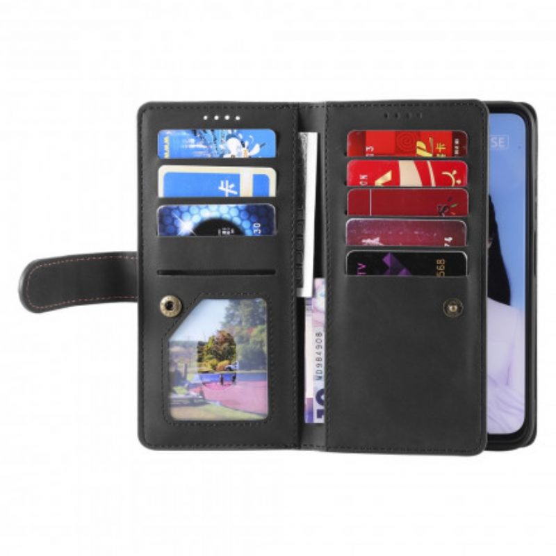 Folio Cover Samsung Galaxy M12 / A12 Contorni Rinforzati Tasca Con Zip