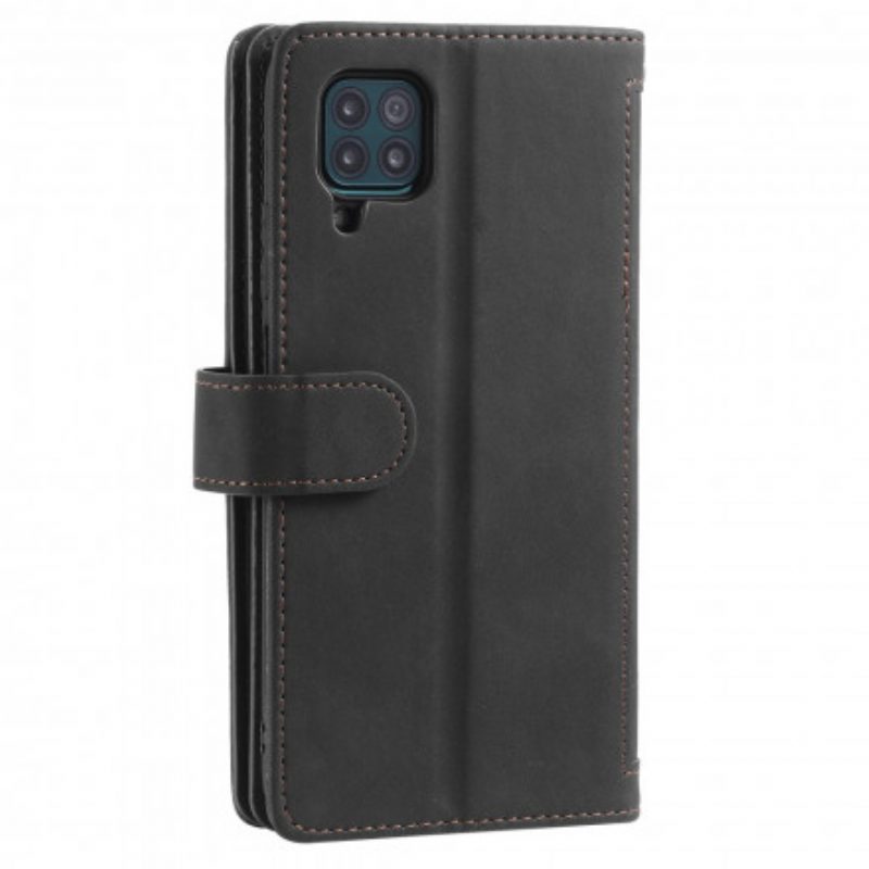 Folio Cover Samsung Galaxy M12 / A12 Contorni Rinforzati Tasca Con Zip