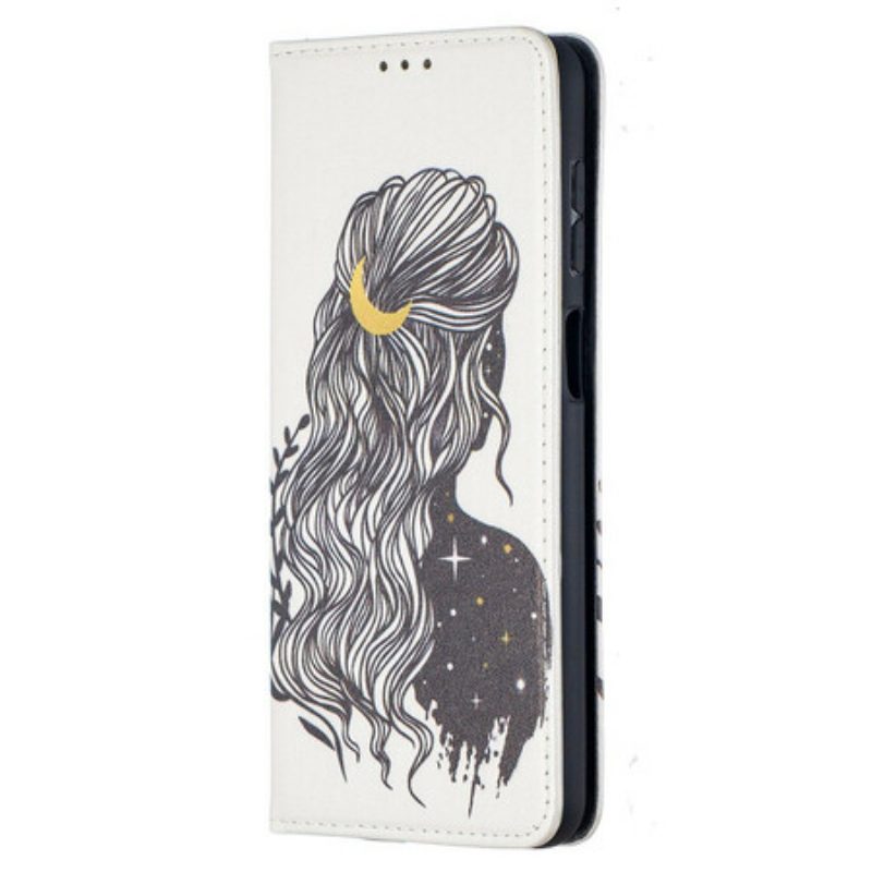 Folio Cover Samsung Galaxy M12 / A12 Custodia in pelle Bei Capelli