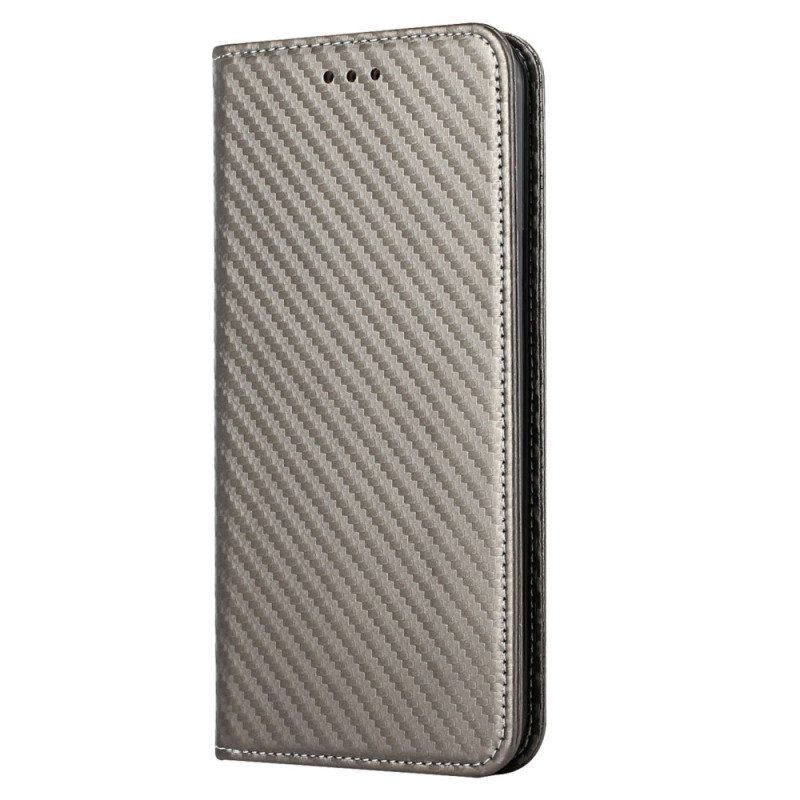 Folio Cover Samsung Galaxy M12 / A12 Custodia in pelle Cinturino In Fibra Di Carbonio