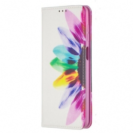 Folio Cover Samsung Galaxy M12 / A12 Custodia in pelle Fiore Dell'acquerello