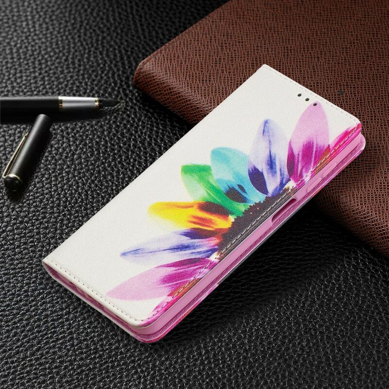 Folio Cover Samsung Galaxy M12 / A12 Custodia in pelle Fiore Dell'acquerello