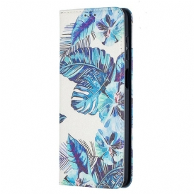 Folio Cover Samsung Galaxy M12 / A12 Custodia in pelle Foglie